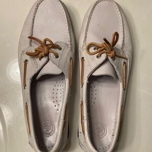 G.H. Bass & Co. White and Brown Boat Shoes